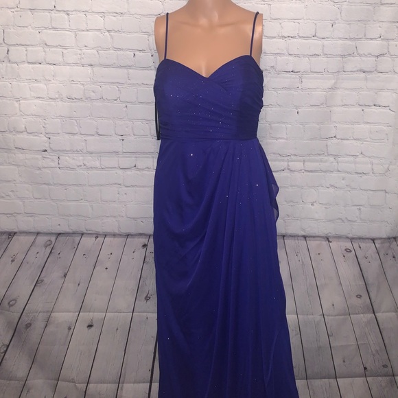 Blondie Nites Dresses & Skirts - Blondie Nites Dark Blue Glittery Zip Down Dress size 5